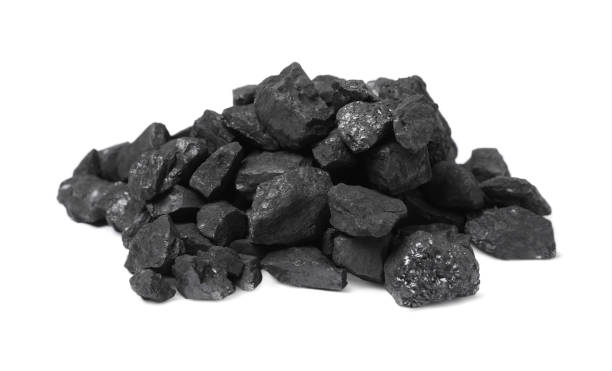 istock Pile of black coal isolated on white 1756787291