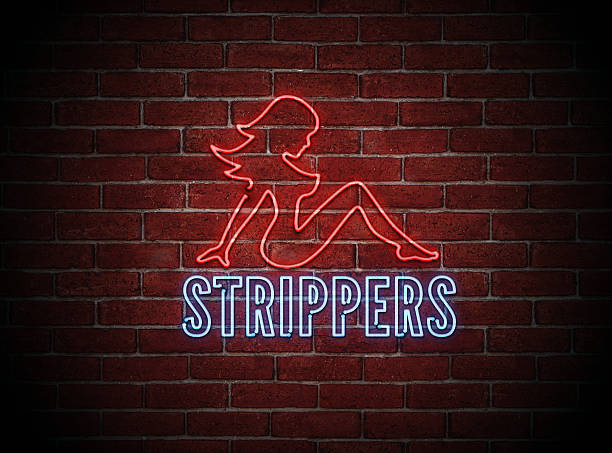 сексуальный стриптиз неоновый знак - pornography stripper neon light adult stock illustrations