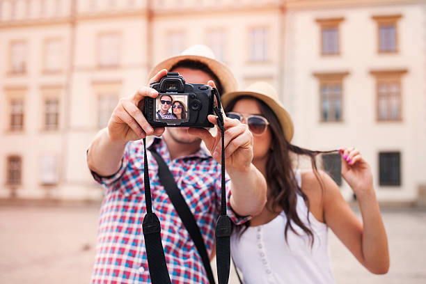 istock Couple taking a photo of themselves 175680046