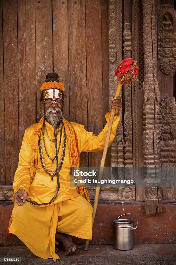 Sadhu Praça Durbar - Royalty-free 50 Anos Foto de stock