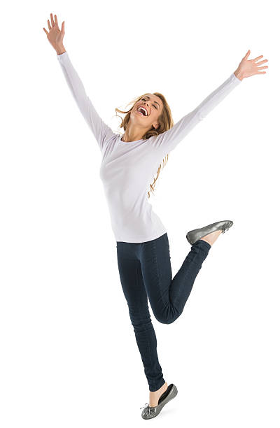 istock Excited Young Woman With Arms Raised 175683291
