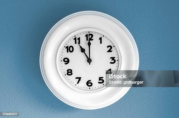 Clock At 11 Oclock Stock Photo - Download Image Now - Blue, Clock, Clock Face