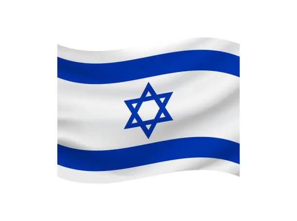 Vector illustration of Israel waving flag. Vector