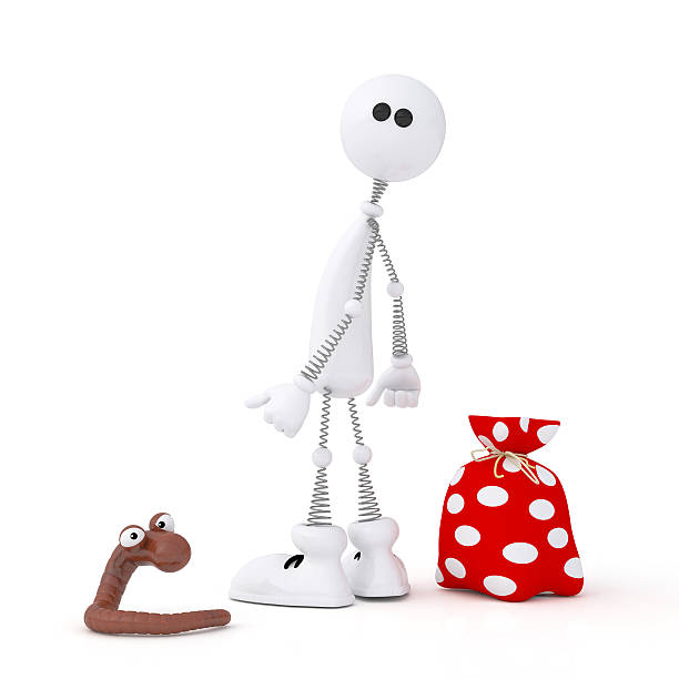 istock The 3D little man leaves. 175683723