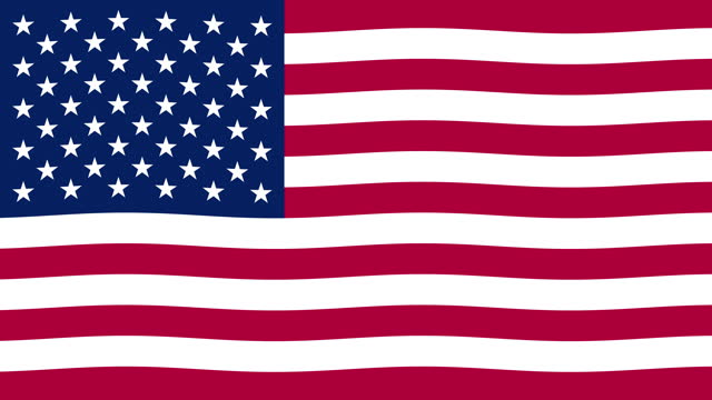 USA waving flag. 4k
