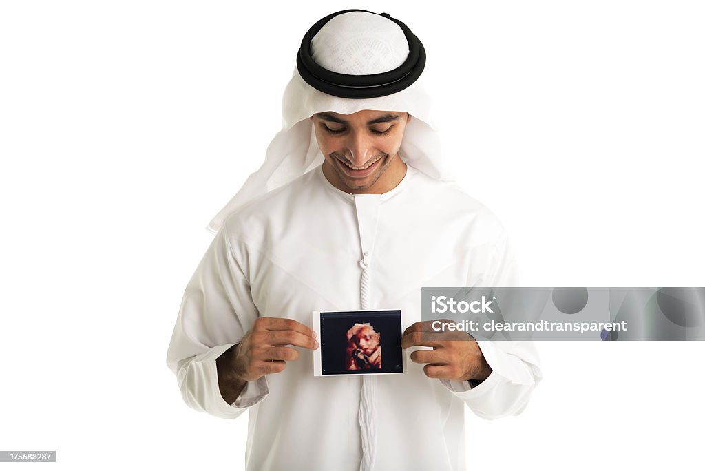 Feliz homem segurando o bebê foto árabe - Foto de stock de Adulto royalty-free