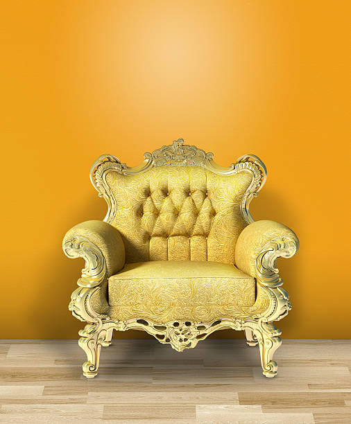istock Glod classic luxury chair on yellow 175689424