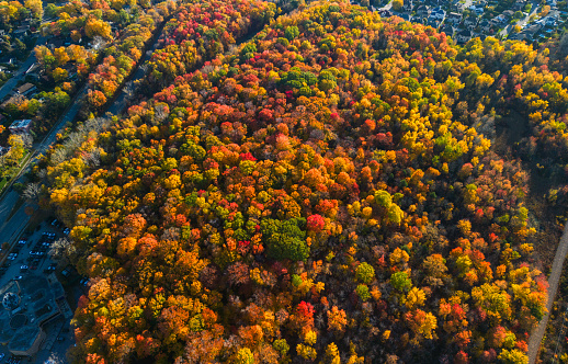 Autumn in Laval, Quebec, Canada, aerial view