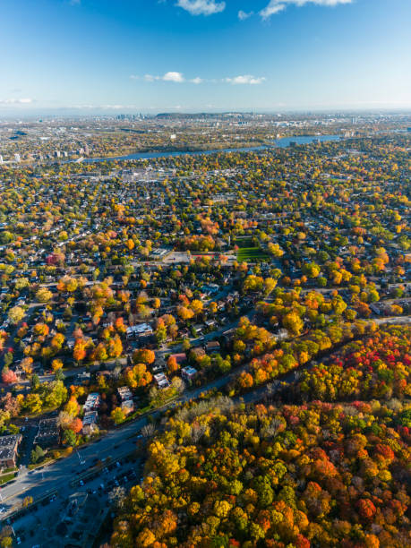 istock Autumn in Laval, Canada, aerial view 1756905052