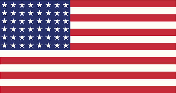 flaga stanów zjednoczonych wwi-wwii (48 gwiazdy), płaski - allied forces american flag american culture british culture stock illustrations