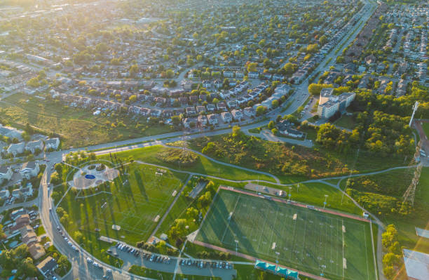 Aerial view of Parc de Lausanne, Laval