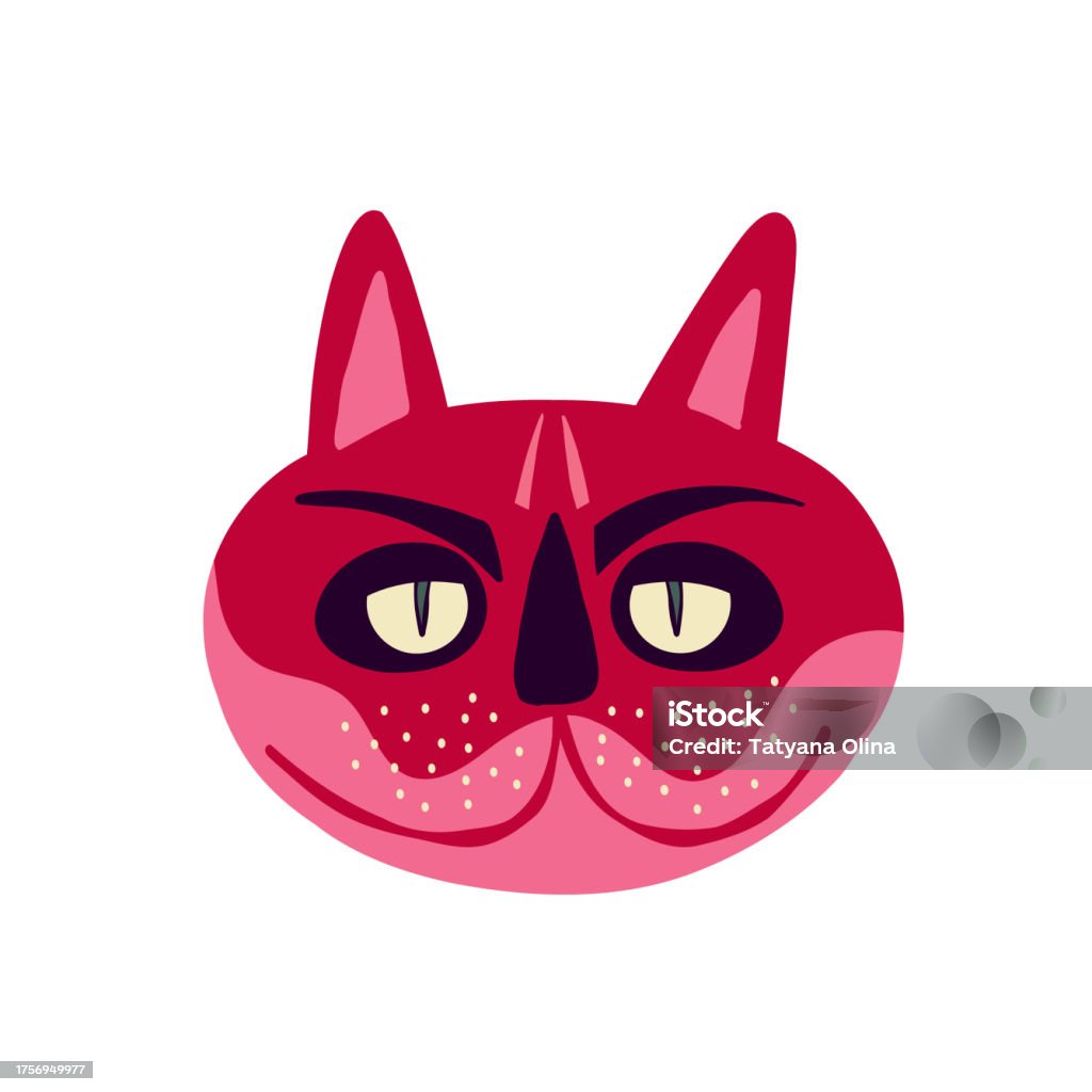 Funky Kitty Pink Funky Kitty Strange Face Stock Illustration - Download Image Now ...