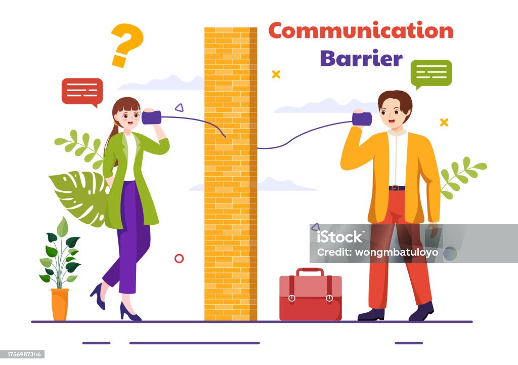 Problems With Communication Communication Barrier Vector Illustration With Bad Communications ...
