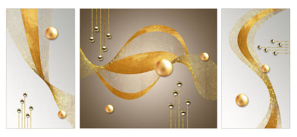 istock 3d abstract minimal boho wall art. golden spheres and curvy lines on light gray background. 1757004202