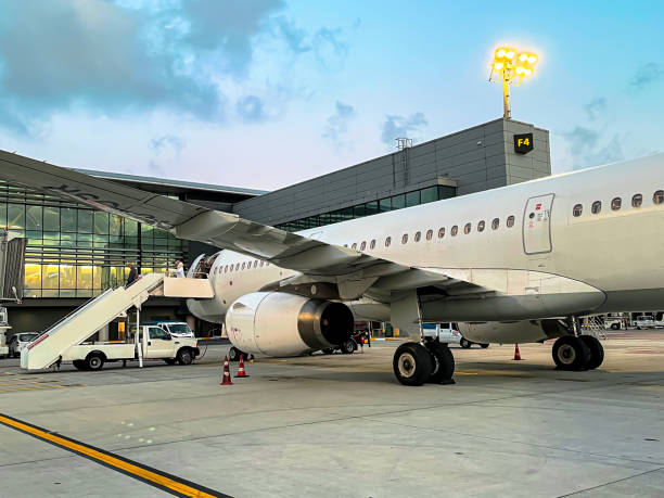 istock Passenger plane parked at the airport. 1757095737