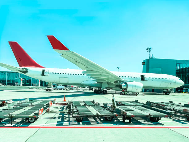 istock Handling and preparing for departure. Aircraft ground maintenance, pre flight service 1757097848