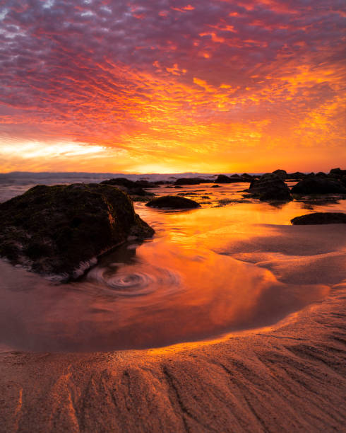 Sunset by the sea Beautiful sunrise by the sea, Sydney Australia bondi beach sunrise stock pictures, royalty-free photos & images