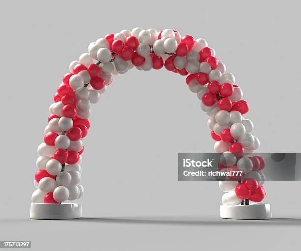 Balloon Arch Decoration Stock Photo - Download Image Now - Balloon, Arch - Architectural Feature, Red