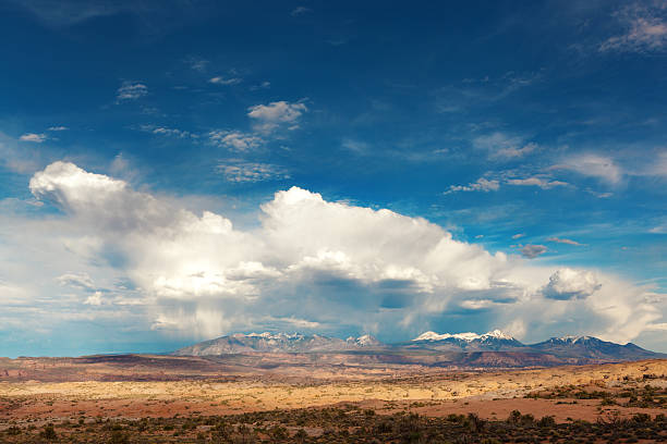 Thunder Storm Passing the Landscape of American Southwest