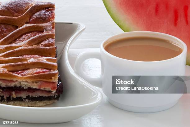 Coffee Cake And Watermelon Stock Photo - Download Image Now - Baked Pastry Item, Breakfast, Brioche