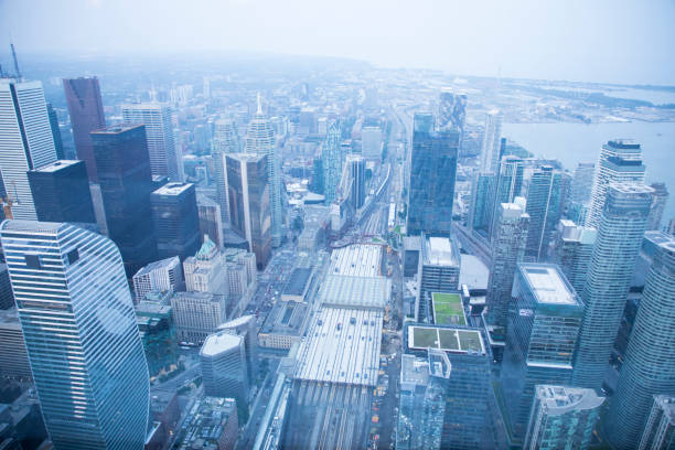 View from famous CN Tower on Toronto. Pictures made on 7/4/2024