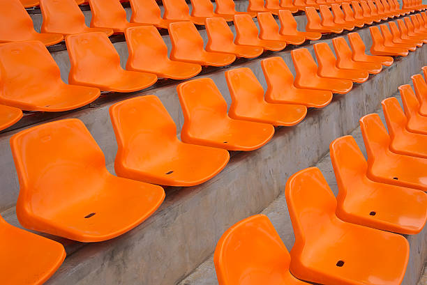 orange seats stock photo