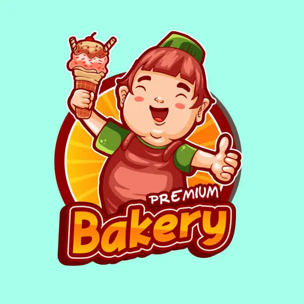 Vector illustration of funny character illustration ice cream