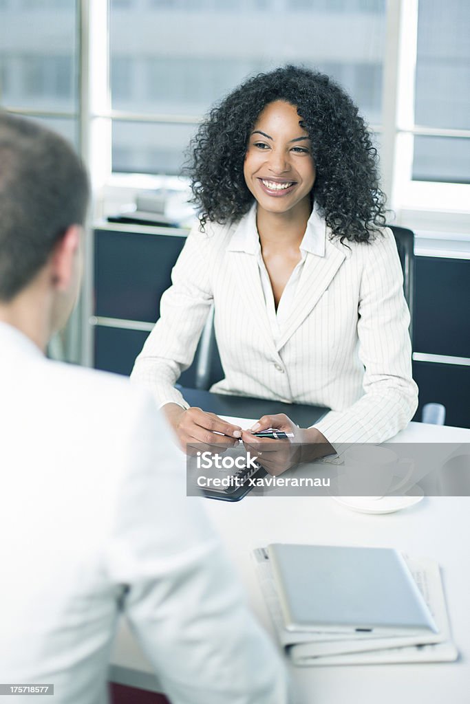 Business meeting Two people on a business meeting. Office Stock Photo