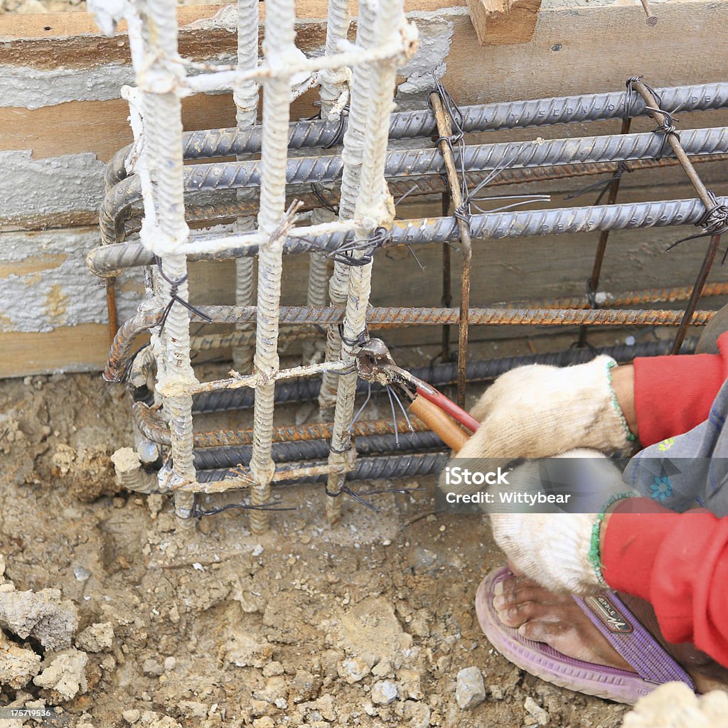 Flexão de aço para construção Trabalhador trabalho - Royalty-free Adulto Foto de stock