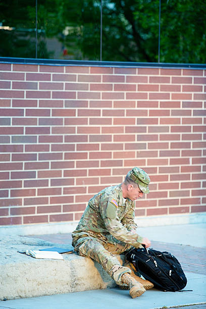 istock American Soldier looking in his backpack 175719983