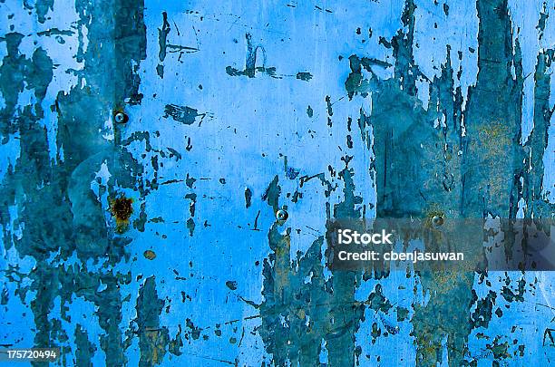Superficie Di Metallo Arrugginito Dipinto Sfondo - Fotografie stock e altre immagini di Acciaio - Acciaio, Astratto, Blu