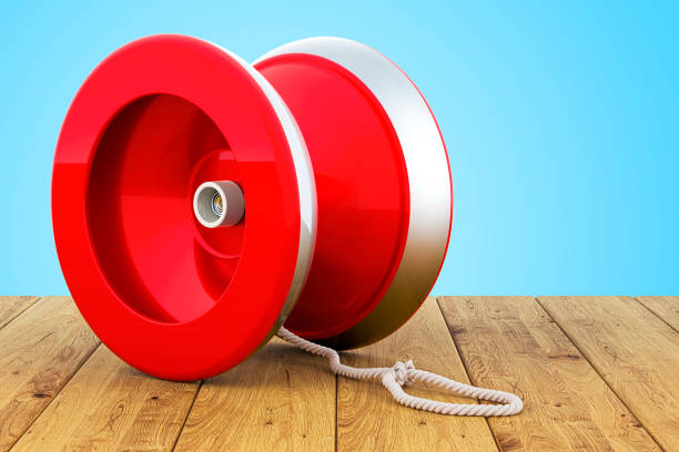 istock Yo-yo on wooden desk, 3D rendering 1757217108