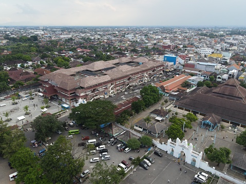 Phnom Penh, Cambodia- September 3, 2018: High level view of Phnom Penh downtown buildings.
