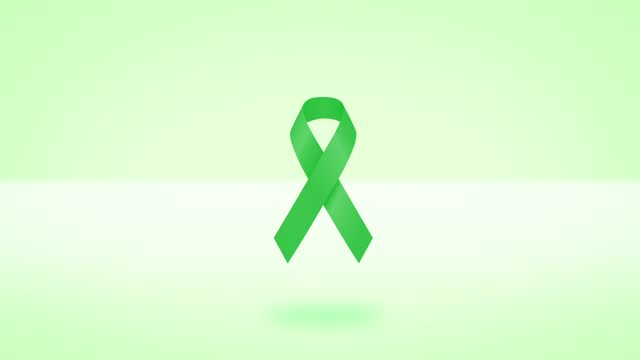 Mental Health Awareness Month Green Ribbon Animation - 4K Stock Video