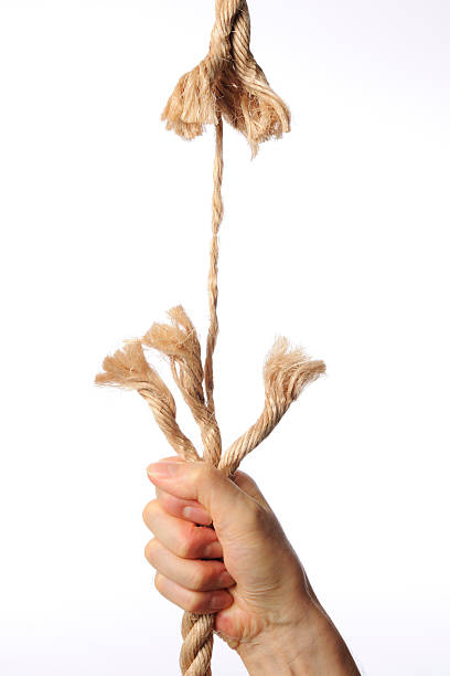 istock Holding a frayed brown rope against white background 175722546