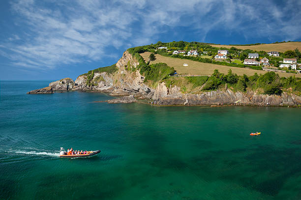 combe martin village, devon, reino unido - exmoor national park fotografías e imágenes de stock