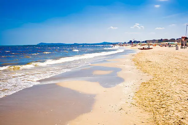 A beach in Adriatic sea, Rimini, Italy