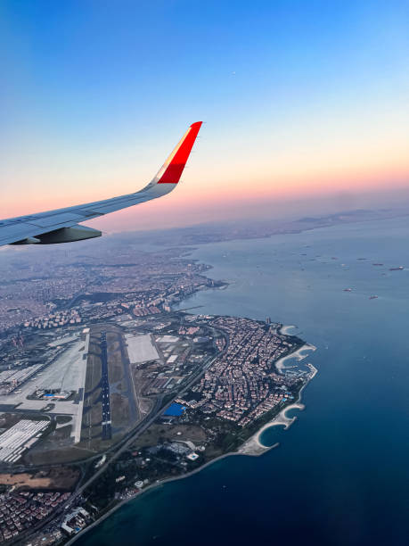 istock View from the window of the airplane 1757233106