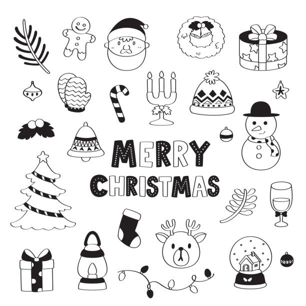 istock Merry Christmas doodle styles. Hand drawing vector illustration of Christmas festive. 1757233616
