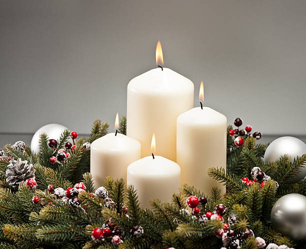 istock Advent wreath with candles in the center 175723867
