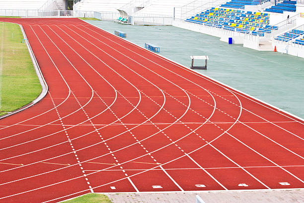 istock Start and Finish point of race track 175724177