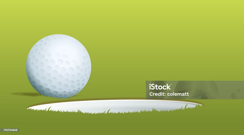 Almost in golf ball near hole Backgrounds stock vector