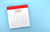 2024 January Calendar On Blue Background
