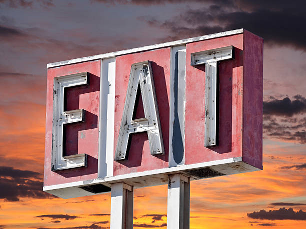 istock Retro Eat Sign Sunset 175725779