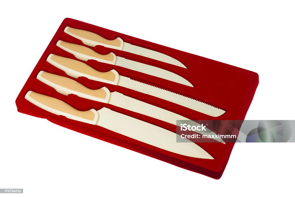 Conjunto de facas para cozinha isolado (Traçado de Recorte) - Foto de stock de Acessório royalty-free