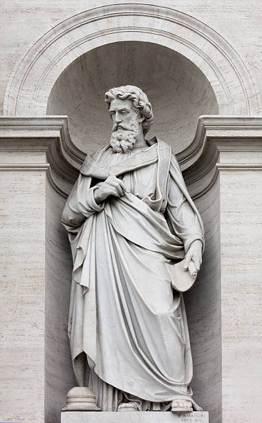 istock Neoclassic Marble Statue in its Niche 175726876
