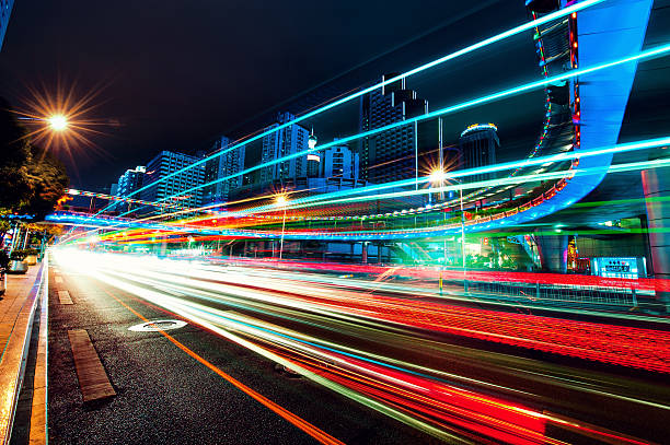 istock Night car motion in a big city 175726933