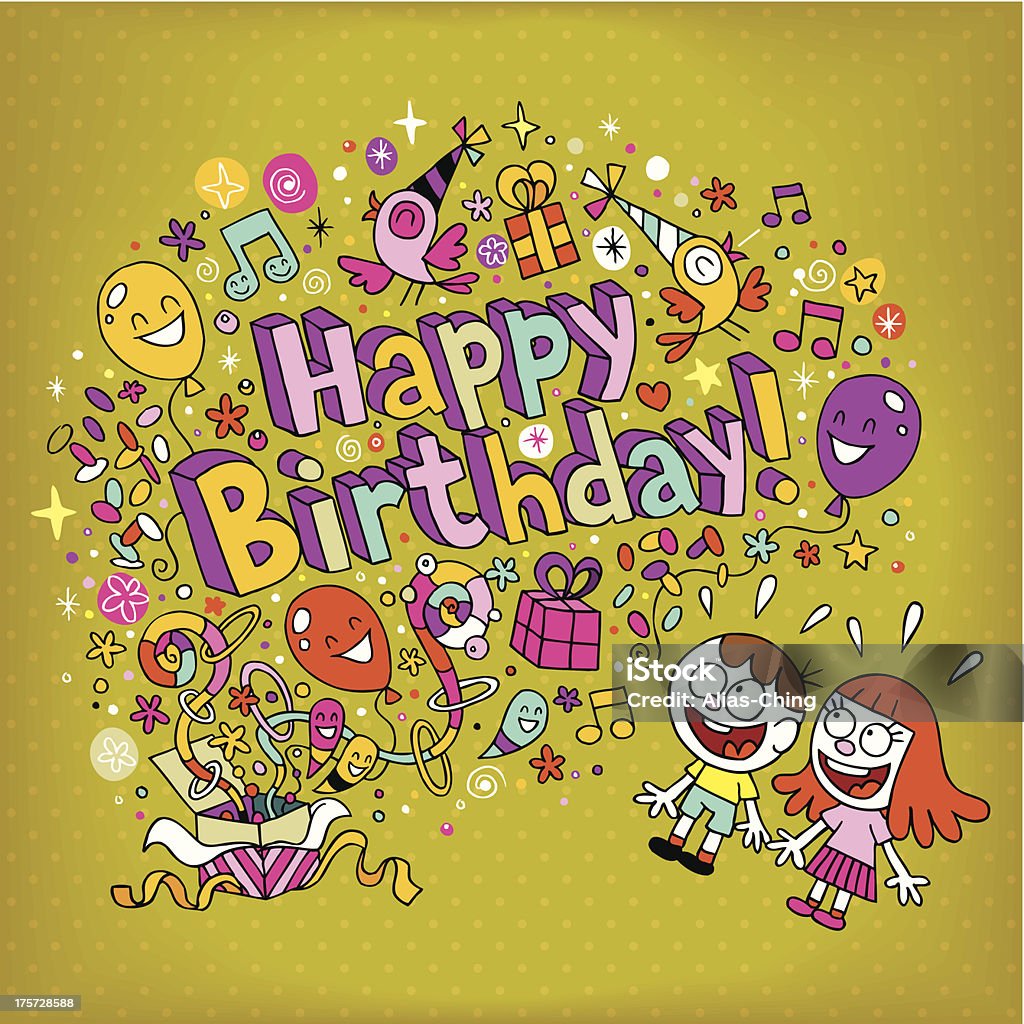 Happy Birthday card - Lizenzfrei Geburtstagskarte Vektorgrafik