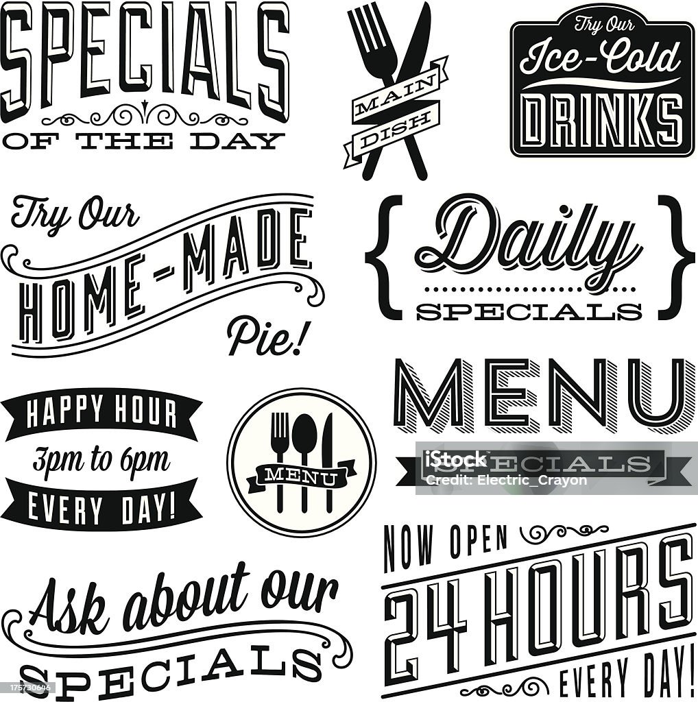 Design Vintage Menu - Vetor de Cardápio royalty-free