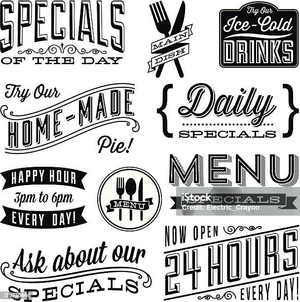 Vetores de Design Vintage Menu e mais imagens de Cardápio - Cardápio, Lanchonete, Restaurante